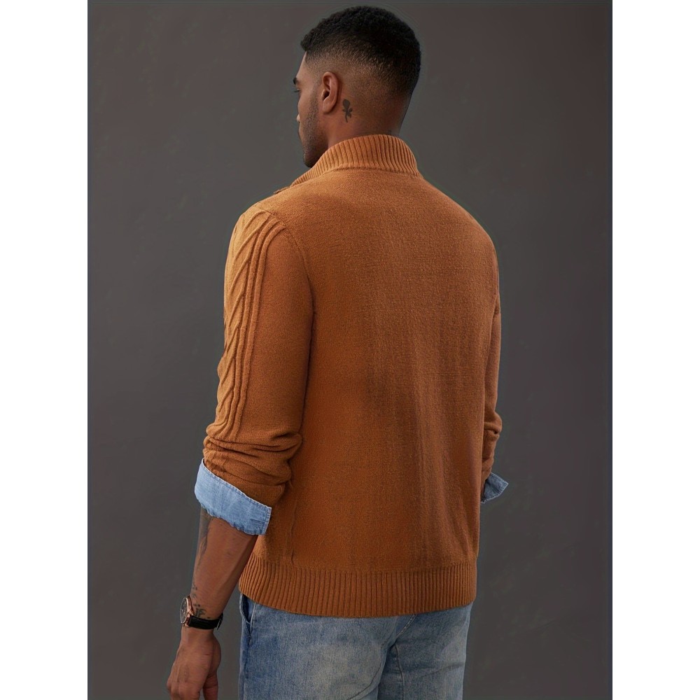 PJ0387A22-01 Men's button sweater