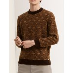 Men's casual sweater square twill warm knit sweater