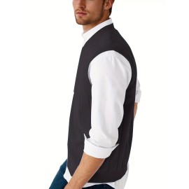 Tooluck Men's Fashion V-Neck Wide Stripe Pullover Vest