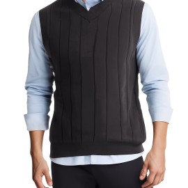 Tooluck Men's Fashion V-Neck Wide Stripe Pullover Vest