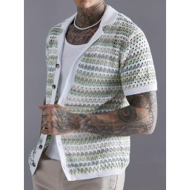 Spring/Summer Men's Leisure Sports Fashion Hollow Knitted Top