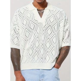 Men's casual sports fashion hollow knit top