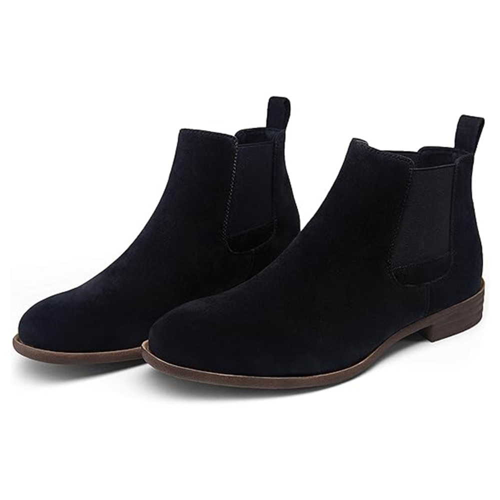 Men's Solid Colour Slip On Chelsea Boots, Comfy Non Slip Durable Rubber Sole Shoes For Men's Outdoor Activities