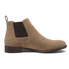 Men's Solid Colour Slip On Chelsea Boots, Comfy Non Slip Durable Rubber Sole Shoes For Men's Outdoor Activities