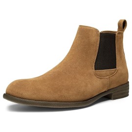 Men's Solid Colour Slip On Chelsea Boots, Comfy Non Slip Durable Rubber Sole Shoes For Men's Outdoor Activities