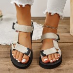 Women's Lightweight Summer Sandals, Casual Open Round Toe Outdoor Shoes, Comfy Beach Sandals