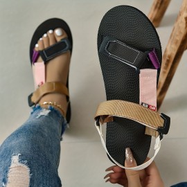 Women's Lightweight Summer Sandals, Casual Open Round Toe Outdoor Shoes, Comfy Beach Sandals