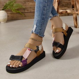 Women's Lightweight Summer Sandals, Casual Open Round Toe Outdoor Shoes, Comfy Beach Sandals