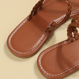 Women's Braided Strap Casual Sandals - Lightweight, Non-Slip Summer Slides