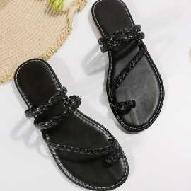 Women's Braided Slide Sandals - Comfortable Two-way Wear Beach Shoes