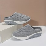 Women's Breathable Mule Sneakers with Air Cushion Comfort - Slip On Closed Toe Shoes