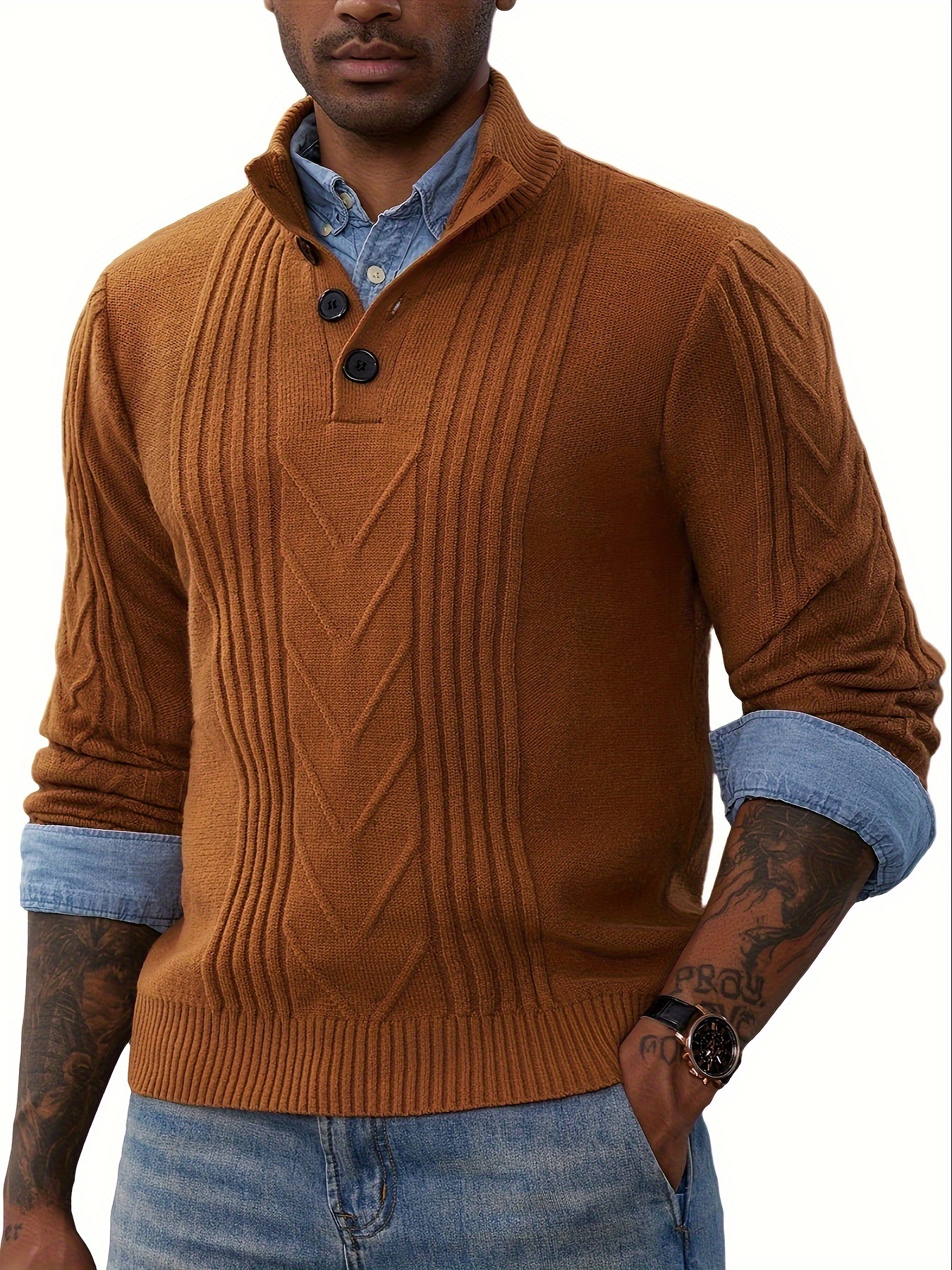 pj0387a22 01 mens button sweater details 0