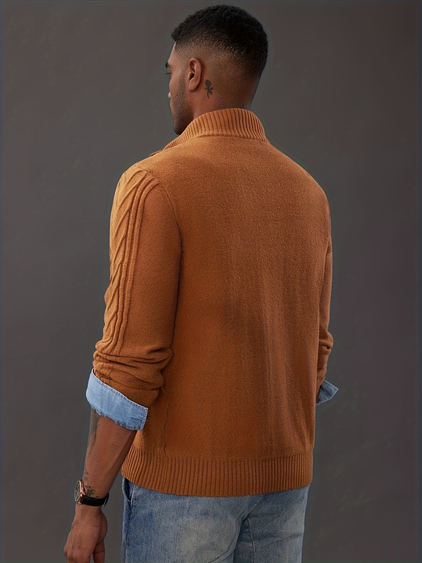 pj0387a22 01 mens button sweater details 1