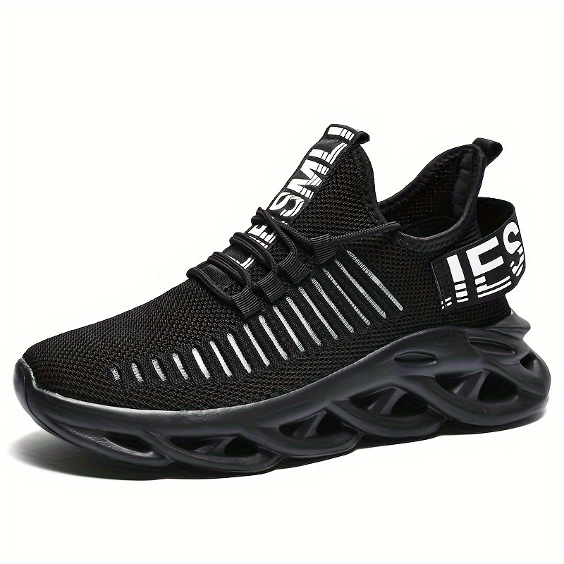 breathable blade type sneakers men s trendy woven knit comfy details 8