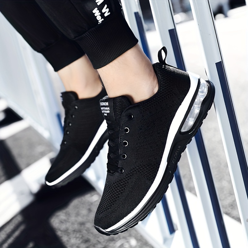 shock absorbing sneakers men s knitted air cushioned jogging details 6